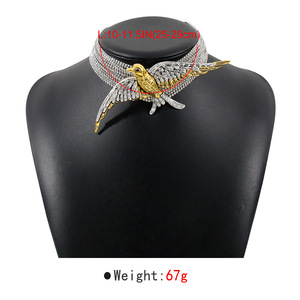 Fashion <b>Statement</b> Bird Crystal <b>Necklace</b> Multi Layer Swallow Shaped Rhinestone Tennis Chain <b>Necklace</b> for Women - Product Image 6