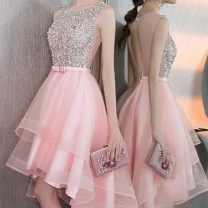 Vestido de Dama de Honor Clásico para Banquete de Verano, Vestido de Fiesta Corto y Largo para Reunión Anual de Verano - Product Image 3