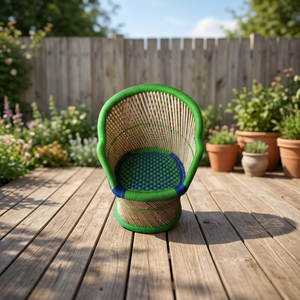 Chaise longue en rotin naturel courbé, confortable et écologique, style moderne unique, idéale pour appartement, extérieur, hôtel, salon – Meilleure vente en Inde - Product Image 1
