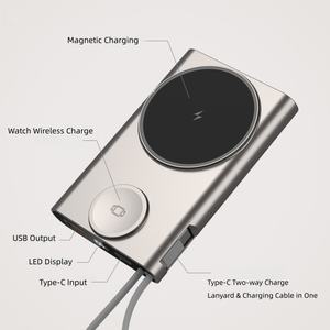 Nouvelle batterie à l'état solide Process, batterie externe 10000 mAh, charge magnétique, type-C, câble de données, charge rapide 3 en 1 pour iPhone - Product Image 4