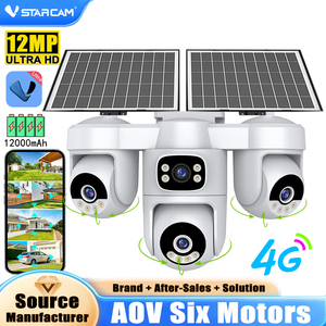 12MP四眼レンズ4Gソーラーカメラ、12000mAhバッテリー搭載、Vstarcam AG623FR、6モーターPTZ、HiSiliconチップ、カラー暗視機能付き、屋外用 - Product Image 1