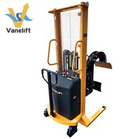 Lève-fût semi-électrique d'usine chinoise 300 400 500 kg, élévateur rotatif pour la manutention de fûts, inclinateur de bobines avec pince à rouleaux