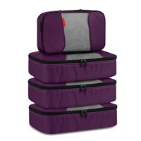 Bolsa de viaje de compresión de 4 piezas unisex personalizable Multicolor poliéster duradero cremallera viajes de moda