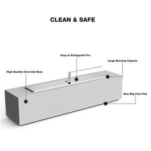 Foyer rectangulaire décoratif extérieur en ciment Foyer intérieur en béton Alcool Carburant Cheminée extérieure sans fumée à l'éthanol - Product Image 5