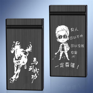 Briquet à double <span class=keywords><strong>arc</strong></span> rechargeable par USB avec étui à cigarettes en métal fin, pack <span class=keywords><strong>de</strong></span> 20 pièces tout-en-un moderne pour fumer - Product Image 5