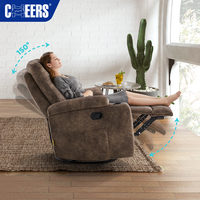 MANWAH CHEERS Chaise inclinable moderne et réglable Mobilier de salon Fauteuil inclinable personnalisé en tissu marron