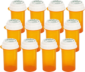 Customize Prescription Amber Plastic Bottle Manufacturers Pharmacy Containers Child Resistant Reversible Lid Vials Pill Bottles