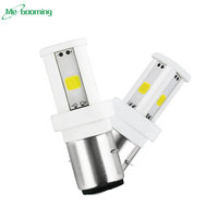 Ampoules de phare LED pour moto, 3 côtés, céramique, BA20D, H6, P15D, HS1, H4, puces COB, moto, faisceau haut/bas, phare