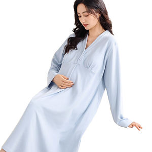 Venta al por mayor de vestido de manga larga para mujeres embarazadas de uso especial para la entrega, con un cojín en el pecho <span class=keywords><strong>lactancia</strong></span> pijamas de entrega - Product Image 5