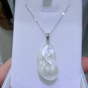 Nuevo Collar de Perlas Barrocas para Mujer, 13-19 mm, Daba Luo, Colgante de Plata Pura, Estilo Simple, Collares con Colgante Fino - Product Image 2