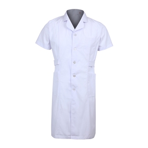 Uniformes de Hospital, Bata Quirúrgica Blanca con Cuello de Juez, Delantal para Enfermera y Doctor, Bata de Laboratorio Blanca Cómoda y Transpirable - Product Image 1