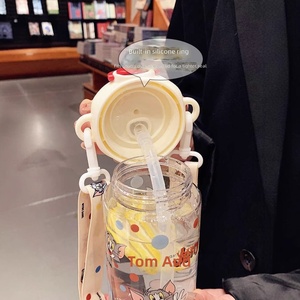 Vaso Infantil de Tritán Resistente a Altas Temperaturas con Correa de Transporte para Niños y Niñas, para la Escuela y el Verano, <span class=keywords><strong>Tom</strong></span> y Jerry - Product Image 4