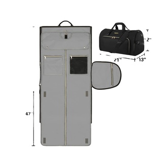 Muestra gratuita de la bolsa de lona Mergeboon personalizada de poliéster negro para llevar trajes, para mujer. - Product Image 2