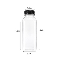 Bouteille de boisson en plastique PET carrée transparente de 60 ml, 100 ml, 120 ml, 250 ml, 350 ml, bouteille de jus en plastique recyclé, bouteille d'eau en plastique