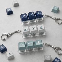 Custom Keyboard Key Keychain Mechanical Keycaps Clear Acrylic Base Metal Ring Wholesale Promotional Business Giveaway