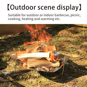 เบาพับกลุ่มการเผาไหม้ฟืนถ่านย่างขนาด M พับได้ง่ายพกพาบีบีซียืนเตาไม้760กรัม - Product Image 6