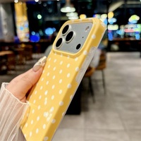 Coque de téléphone en TPU+PC antichoc à motif de pois rétro simple et tendance pour iPhone 17 16 15 14 13 12 11 Pro Max, style Ins