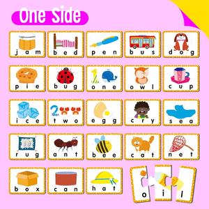 Cartes de puzzle de lettres autocorrectrices, cartes de puzzle double face pour l'apprentissage préscolaire et la maternelle - Product Image 4