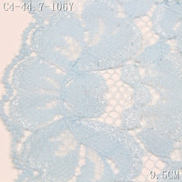 Dentelle florale bleue non élastique, bordure en dentelle douce de 9 cm de large pour robe, jupe, chemisier, décoration de vêtements, couture