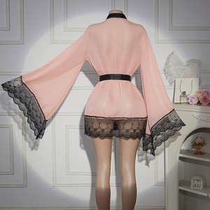 Robe de chambre sexy pour femmes de style européen et américain, vêtements de maison, robe de <span class=keywords><strong>nuit</strong></span> à <span class=keywords><strong>manches</strong></span> <span class=keywords><strong>longues</strong></span> avec lacets, en tissu polyester - Product Image 4