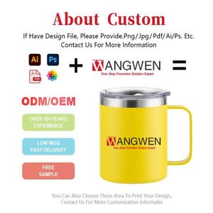 Gobelet isotherme en acier inoxydable 12 oz avec logo personnalisé, sublimation, pour café et thé, avec poignée, pour usage professionnel et domestique - Product Image 5