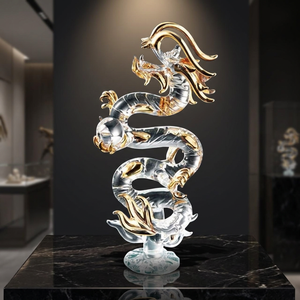 Decoración para el Hogar, Estatua de Dragón de Cristal Soplado a Mano, 200 mm de Altura, Multicolor, Modelo GY-295, Hecho en Vietnam - Product Image 3