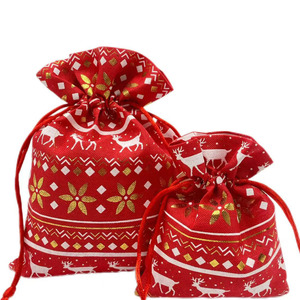 Bolsa de Regalo con Cordón de Tela Elegante para Navidad, Personalizada con Impresión, Empaque de Regalo de Alta Calidad - Product Image 2