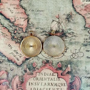 Strahlender Sonnenstrahl Runder Fassungsanhänger Rohling mit Einzelschlaufe für Cabochon-Fassung für Foto-Medaillons zum Basteln - Product Image 3