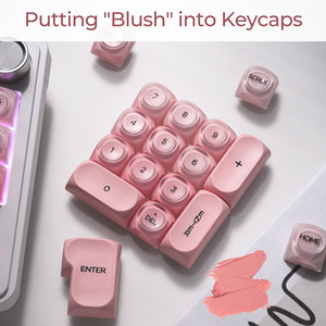 Teclas de Cristal Jelly, Perfil <span class=keywords><strong>HOA</strong></span>, Azul y Rosa, Teclas Personalizadas para Teclado Mecánico de Juegos, Teclas PBT para Teclado de Oficina - Product Image 4