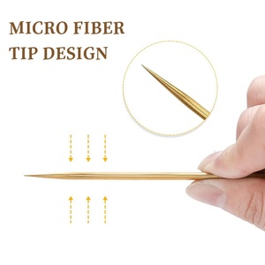 Fournisseur en gros de pinces à cils, pinces à cils professionnelles en acier inoxydable à pointe fine dorée, outils pour extensions de cils - Product Image 4