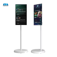 TV LCD Android 21,5 inci Hitam, Model Standing, Smart Deepseek AI Display, Papan Menu Indoor Portabel dengan Antarmuka USB, Monitor LCD