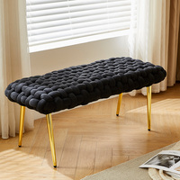 Nouvel arrivage de meubles de salon tabouret moderne chaise tabourets noirs poufs pieds en métal tabourets