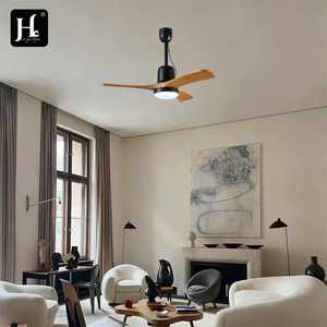 Ventilador de techo moderno de alta gama con diodos emisores de luz, control remoto, motor de corriente continua, 3 aspas de madera maciza, ventilador de techo de 34 pulgadas con diodos emisores de luz. - Product Image 6