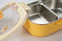 Boîte à bento en plastique PP avec compartiments en acier inoxydable de qualité alimentaire, 2 compartiments pour la préparation des repas, le stockage des aliments, le contenant à lunch