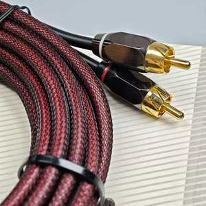 Cable de Audio Trenzado de Nailon Macho a Macho, Conector Chapado en Oro, Cable de Interconexión RCA Estéreo HIFI para Amplificador de Coche - Product Image 1