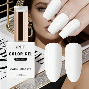 <span class=keywords><strong>Vernis</strong></span> à ongles en gel UV <span class=keywords><strong>semi</strong></span>-<span class=keywords><strong>permanent</strong></span> super noir et blanc à haute teneur en pigments pour manucure française - Product Image 1