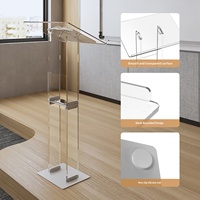 Pupitre de conférence en acrylique de haute qualité, podium transparent, plateforme de parole, bureau d'hôte, réception d'hôtel