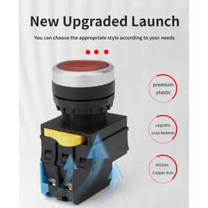 Pulsante di Alta Qualità SHSNAO SAY7N1-20Y3, Manopola a Tre Livelli 22MM, Due Contatti Normalmente Aperti, Plastica ABS, 10A IP53 - Product Image 3