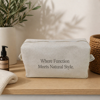 Trousse de Maquillage en Toile Écologique avec Fermeture Éclair, Grande Taille, Portable, Conception Personnalisable, en Toile Recyclée, Idéale pour Offrir