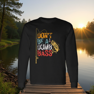 Camiseta de manga larga con estampado de bromas sobre pesca, para pescadores, de Dont Be A Dumb Bass Fishing - Product Image 3