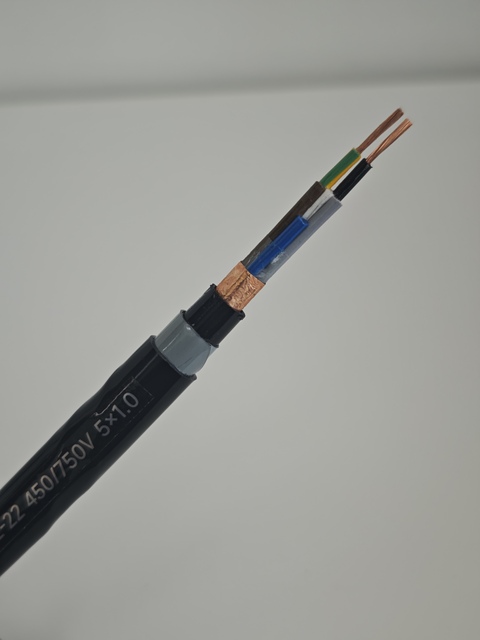 Flexible Screened Armoured Control Cable KVVRP2-22 450/750V Stranded Copper Conductor PVC Insulated