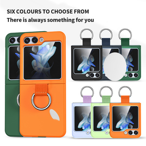 เคสโทรศัพท์สีทึบพร้อมห่วงกรอบแข็งบางบางเฉียบสำหรับ <span class=keywords><strong>Samsung</strong></span> Z <span class=keywords><strong>flip</strong></span> 3 <span class=keywords><strong>4</strong></span> 5 6 7 - Product Image 2