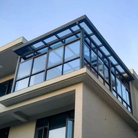 Pavillon de jardin moderne sur mesure pour l'extérieur, tente de réception, serre en aluminium et verre pour villa avec toit en verre trempé