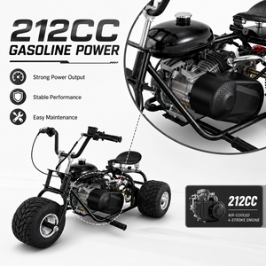 Kart de Montaña de 212cc, 4 Tiempos, a Gasolina, para Exteriores, Sube Escalones sin Esfuerzo, Kart de Carreras Todoterreno, Velocidad Máxima de 60 km/h, 200 kg - Product Image 3