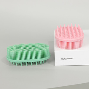 Silicone <b>Bath</b> Brush For Dog Soft Massage Pink And Green <b>Pet</b> <b>Cleaning</b> Supplies - Product Image 2