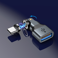 Adaptateur USB rotatif 540 | Convertisseur de chargeur magnétique Micro & Type C & IOS pour le chargement et le transfert de données des téléphones portables