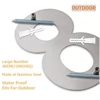 Plaques de porte modernes en acier inoxydable de 20/30 cm pour numéros de maison, numéros de porte de garage ou de portail, avec numéros d'adresse personnalisables