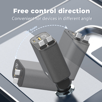 Chargeur de voiture rétractable, SUPERONE 110W Chargeur de téléphone de voiture avec câbles Charge rapide, Adaptateur de chargeur de voiture USB C pour iPhone Galaxy