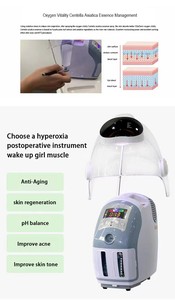 Pistolet pulvérisateur d'oxygène pour lifting du visage, masque de thérapie à l'oxygène hydratant pour le visage, lumière LED, écran tactile étanche, 500W, pour la peau, UK/AU/US - Product Image 1