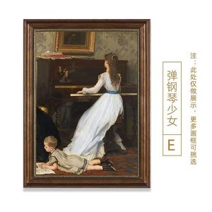 Lienzo de niña de alta calidad, pintura de retrato de mujer Retro con Marco, decoración de pared de estilo europeo para casa, Hotel, tamaño personalizado - Product Image 5